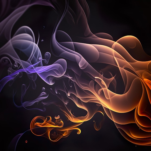 A black background with a colorful smoke pattern.