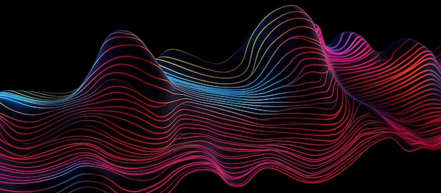 A black background with a colorful swirly and wavy patterns