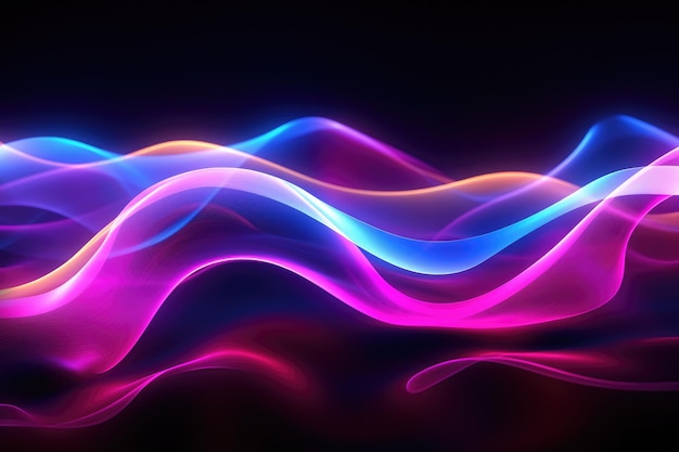 A black background with a colorful wave design