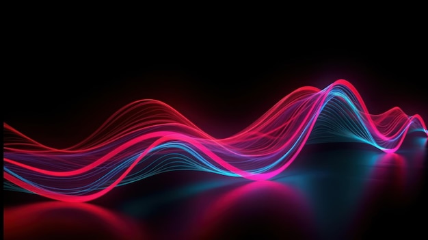 A black background with a colorful wave of light