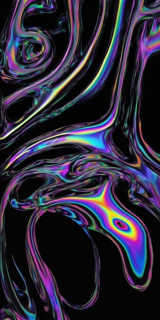 A black background with colorful waves and a black background