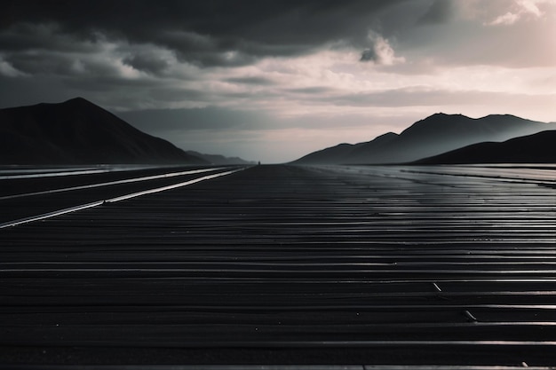 曲線の影の効果線を持つ黒い背景