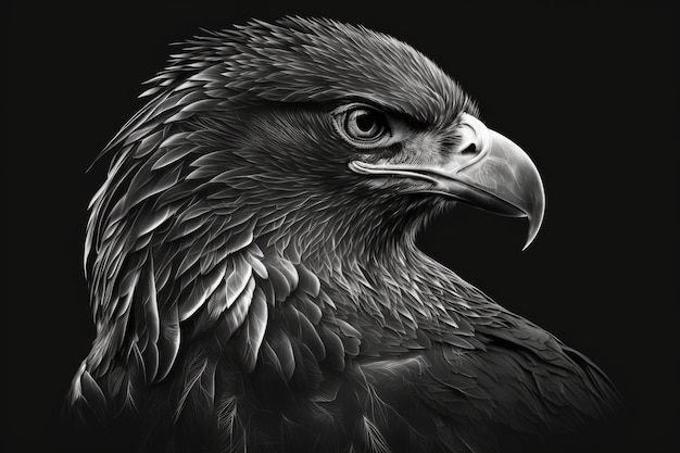 Black background with an eagle