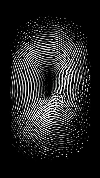 A black background with a fingerprint in the middle of it