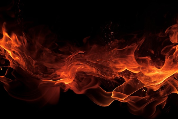 A black background with a fire on it