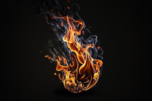 A black background with a fire and the word fire on it