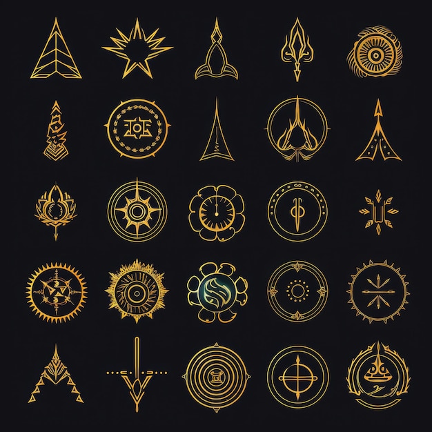 a black background with a gold and black background with a symbol for the world.