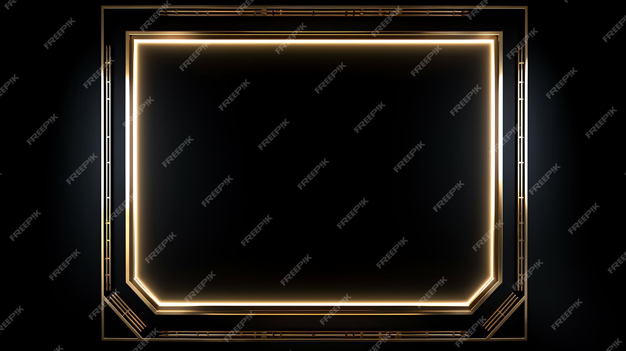 Premium Photo | A black background with a gold border and a black