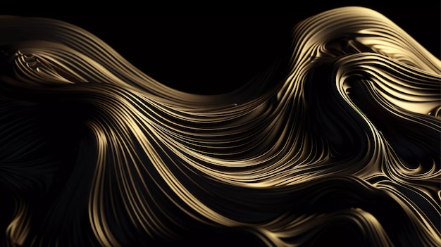 A black background with a gold hair texture and a black background ai generated