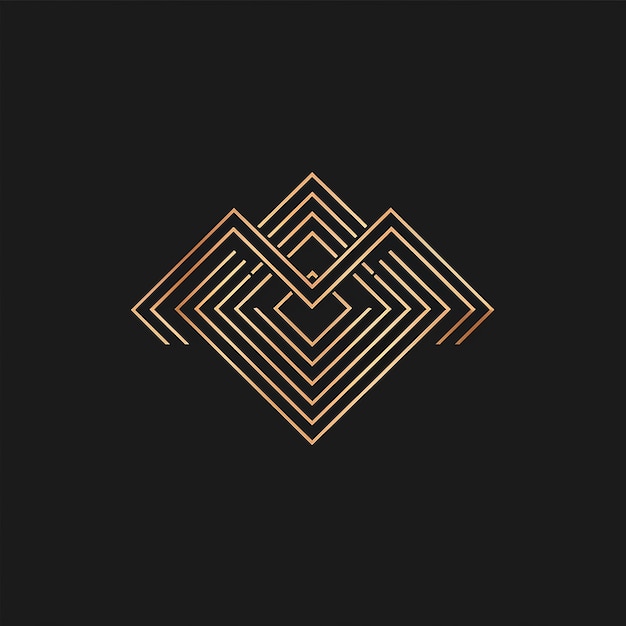 a black background with gold lines and a geometric pattern