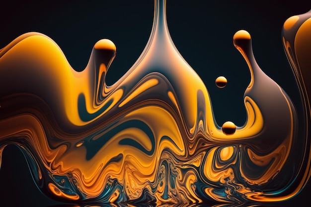 A black background with gold liquid