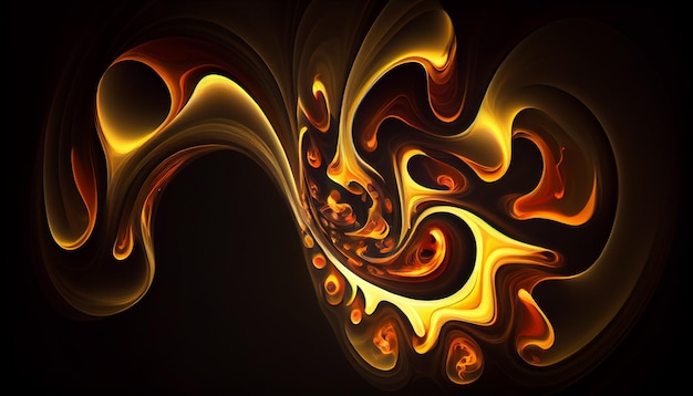 A black background with a gold and orange swirl.