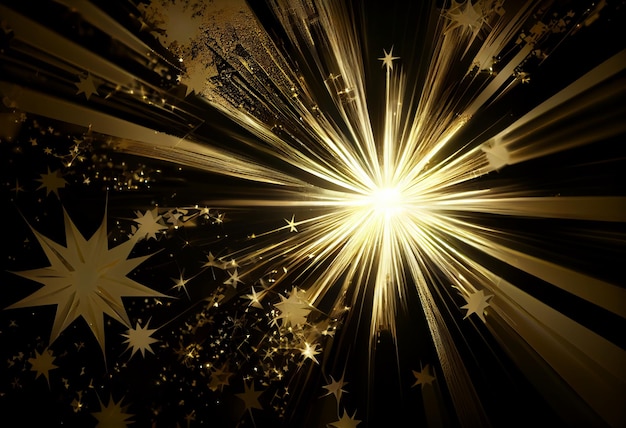 Photo a black background with gold stars and a star on it