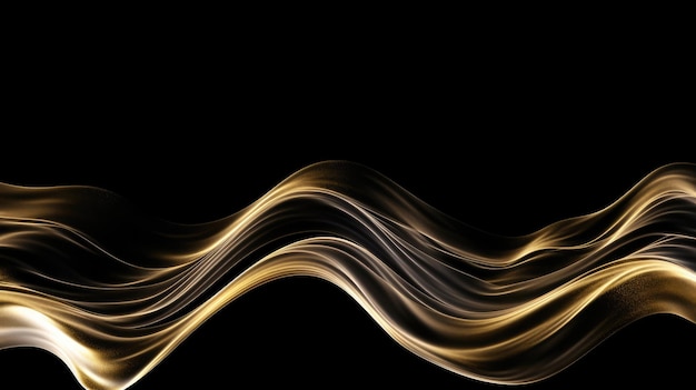 A black background with a gold wave and the word gold on it