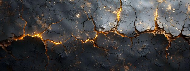 Black background with golden glow from cracks