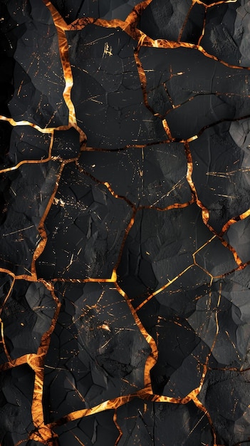 black background with golden glow from cracks