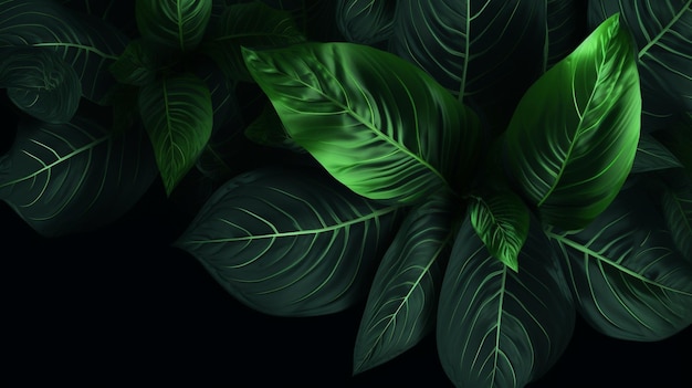 Black background with a green leaf pattern and the word jungle on it