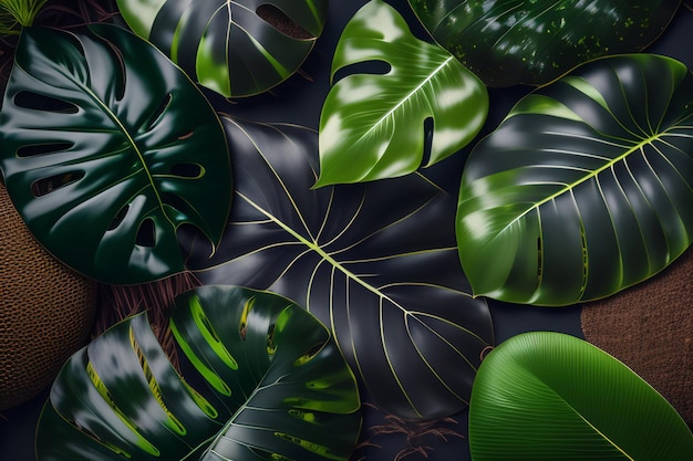 A black background with green leaves and the word jungle on it.