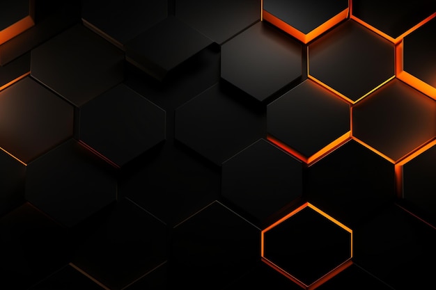 Black background with hexagonal shapes