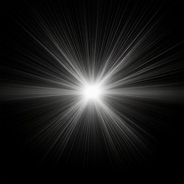 a black background with a light that is white and has a star on it