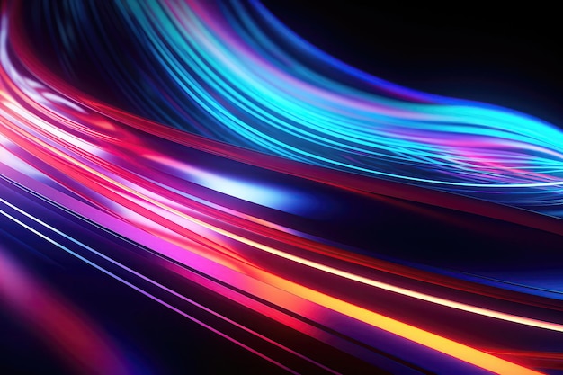 A Black Background With Multicolored Lines