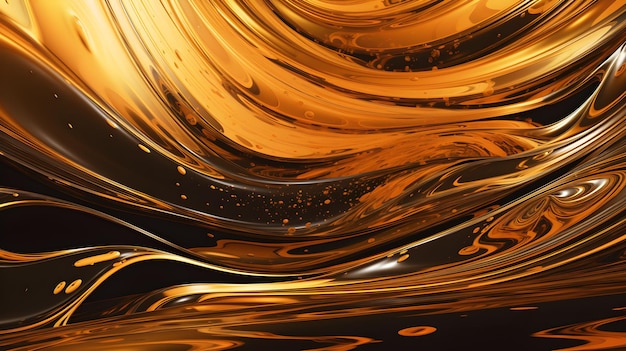 A black background with orange liquid and a black background.