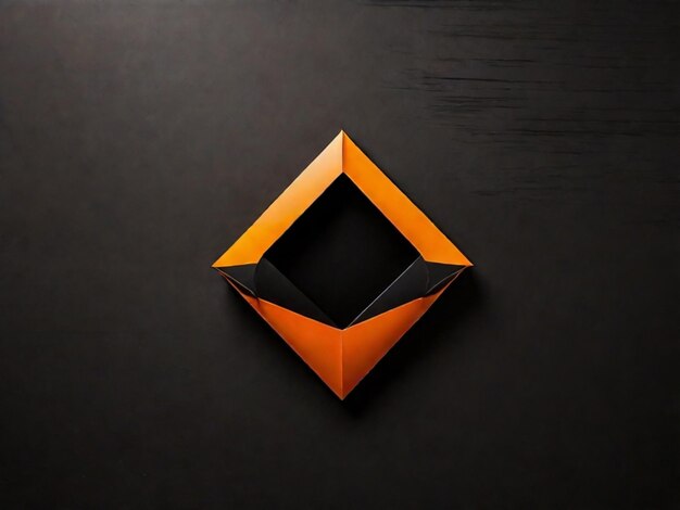 black background with orange shape