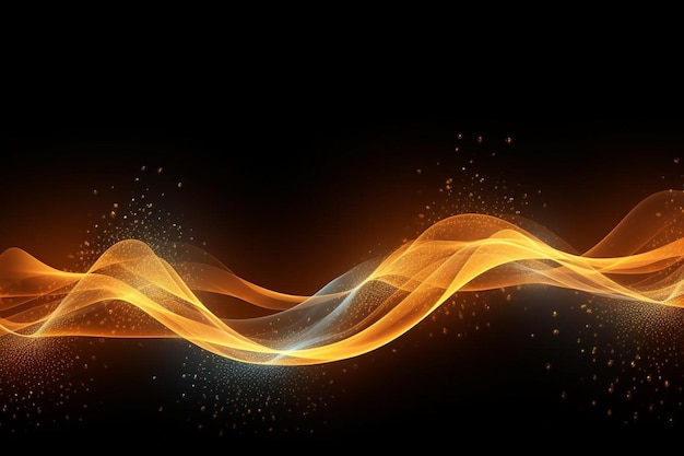 Premium AI Image | a black background with orange and yellow waves