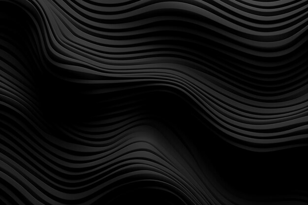 Photo a black background with a pattern of curved black lines