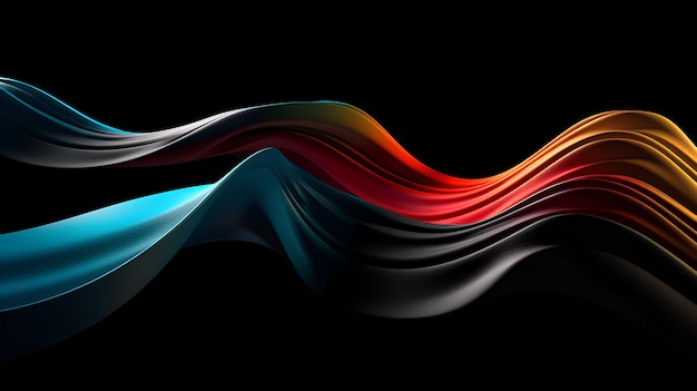 Black background with pride colors waves