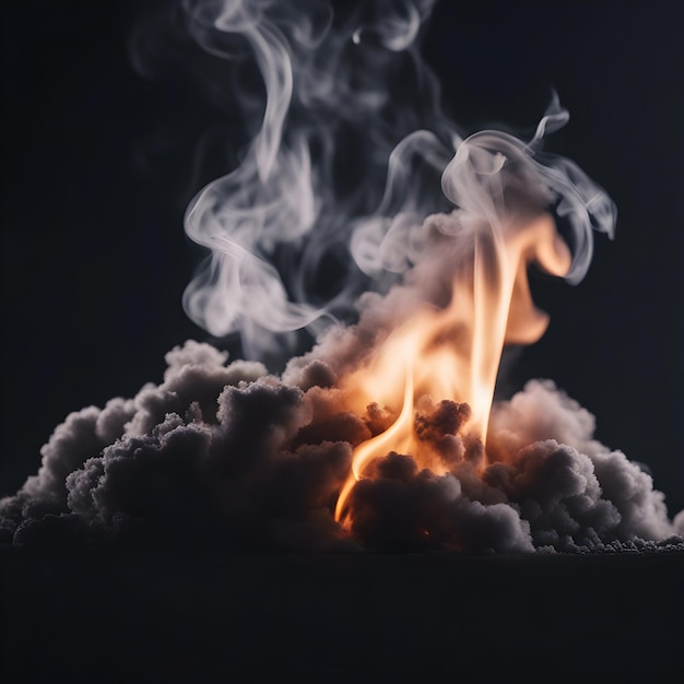 Black background with realistic smoke