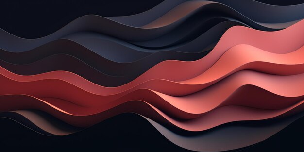 Photo a black background with red and blue waves