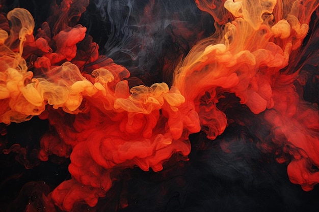 a black background with a red and orange smoke.