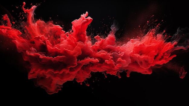 black background with red paint ink splash