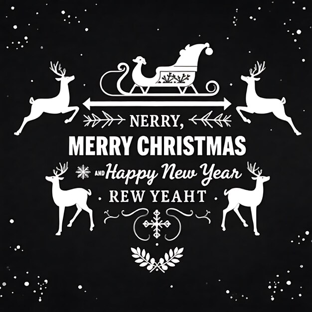 Photo black background with reindeer 1