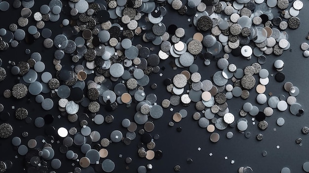 A black background with silver and silver circles.