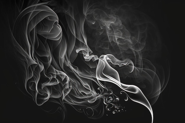 Black background with smoke Generative AI