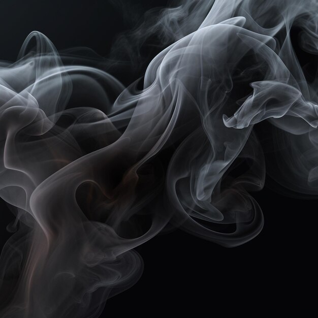 Photo a black background with smoke swirling around it.