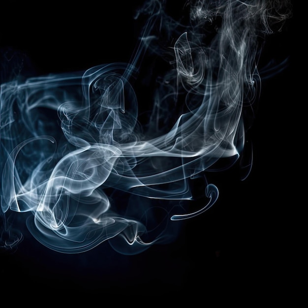 A black background with smoke