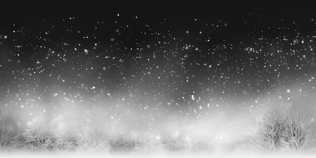 Photo a black background with snowflakes falling on it