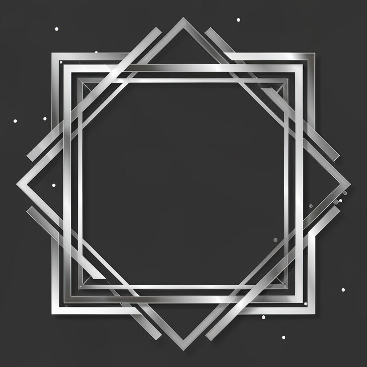 a black background with a square design with a white border