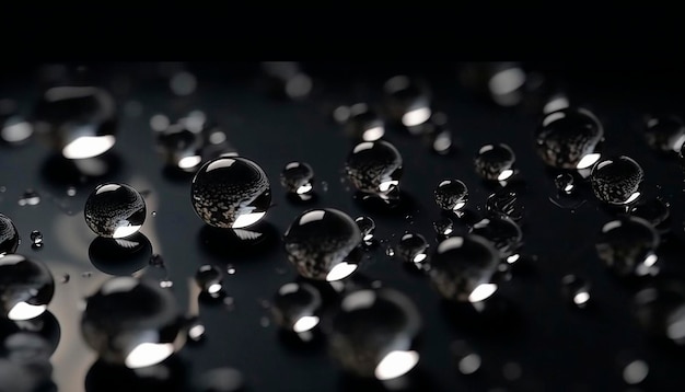 A black background with water droplets on it