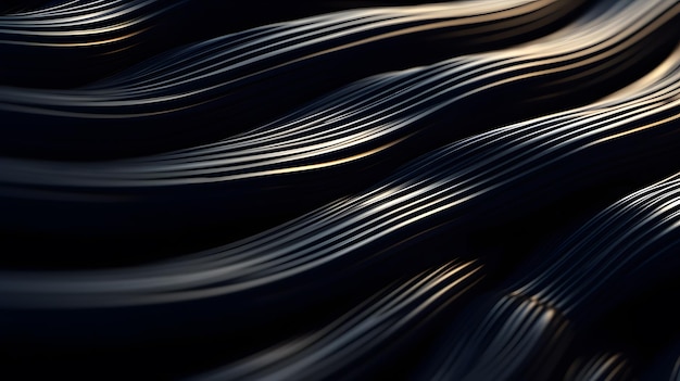 A black background with a wavy pattern of lines