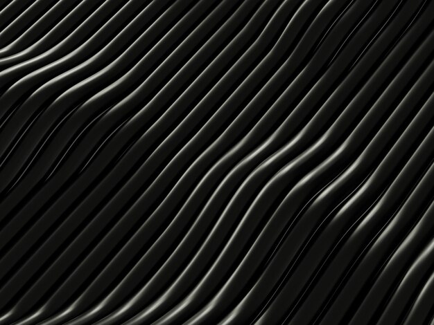 Black background with wavy shiny metal lines