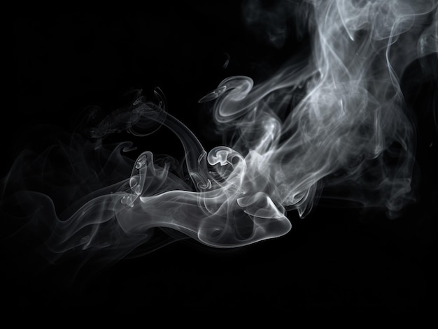 a black background with a white line of smoke.