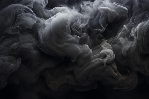 A black background with white smoke and a black background.