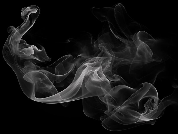 a black background with white smoke in the middle