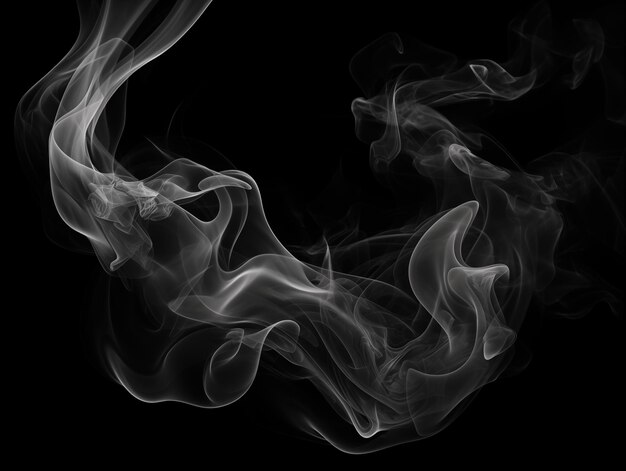 a black background with white smoke in the middle