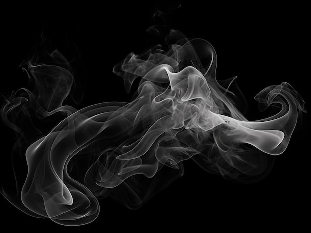 a black background with white smoke in the middle