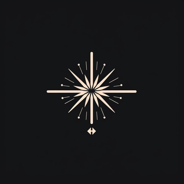 Photo a black background with a white star and a diamond on it